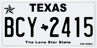 TX license plate BCY2415