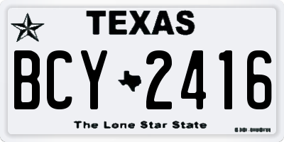 TX license plate BCY2416