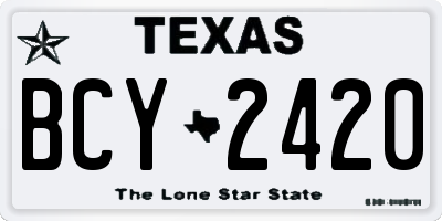 TX license plate BCY2420