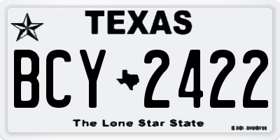 TX license plate BCY2422