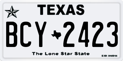 TX license plate BCY2423