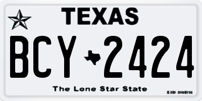 TX license plate BCY2424