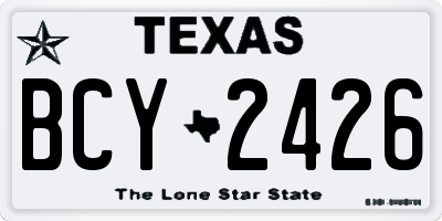 TX license plate BCY2426