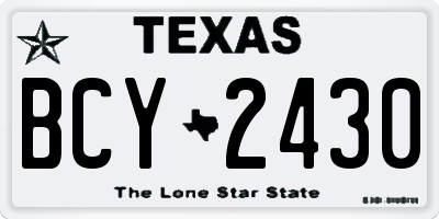 TX license plate BCY2430