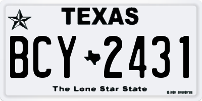 TX license plate BCY2431