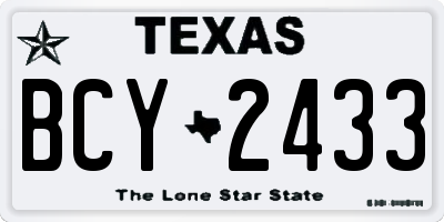 TX license plate BCY2433