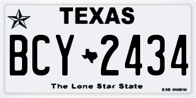 TX license plate BCY2434
