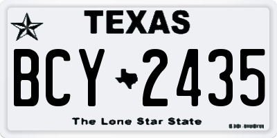 TX license plate BCY2435