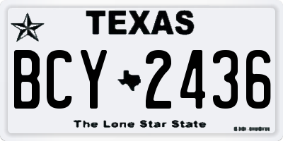 TX license plate BCY2436