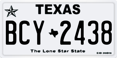 TX license plate BCY2438