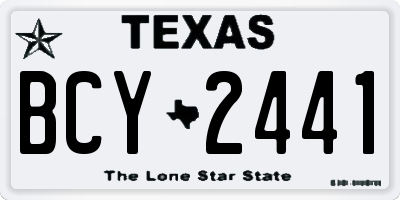 TX license plate BCY2441