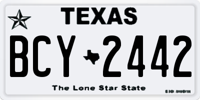 TX license plate BCY2442