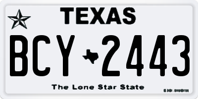 TX license plate BCY2443