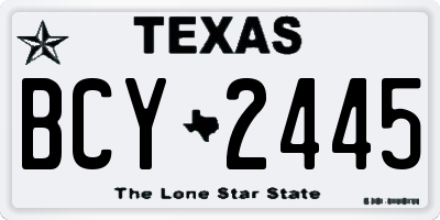 TX license plate BCY2445
