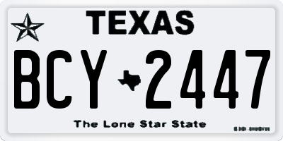 TX license plate BCY2447
