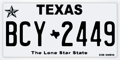 TX license plate BCY2449