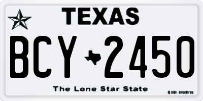 TX license plate BCY2450