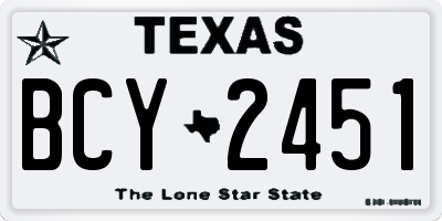 TX license plate BCY2451
