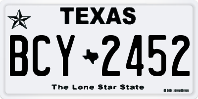 TX license plate BCY2452