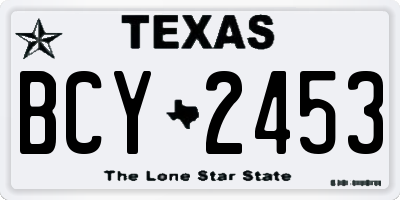 TX license plate BCY2453