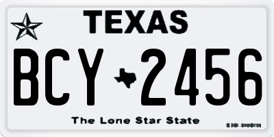 TX license plate BCY2456