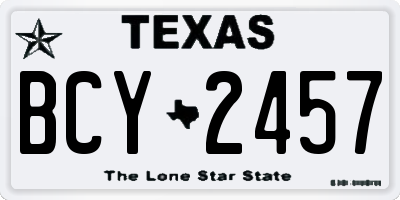 TX license plate BCY2457