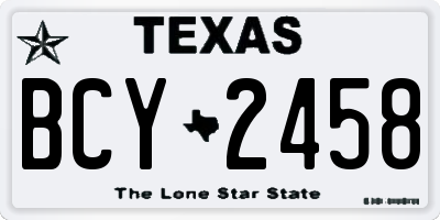 TX license plate BCY2458