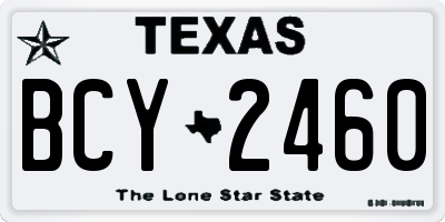 TX license plate BCY2460
