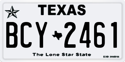 TX license plate BCY2461