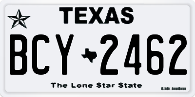 TX license plate BCY2462
