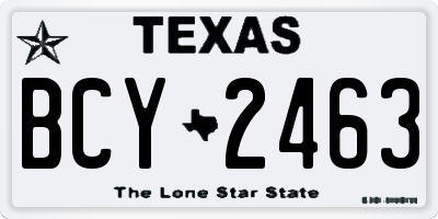 TX license plate BCY2463