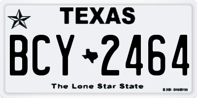 TX license plate BCY2464