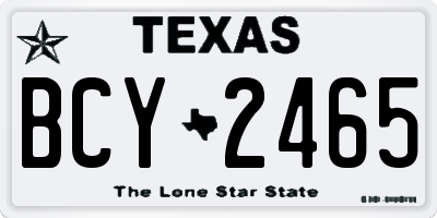TX license plate BCY2465