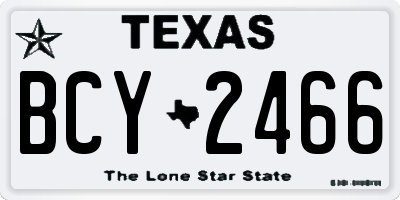 TX license plate BCY2466