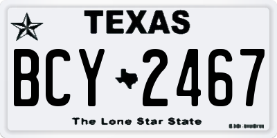 TX license plate BCY2467