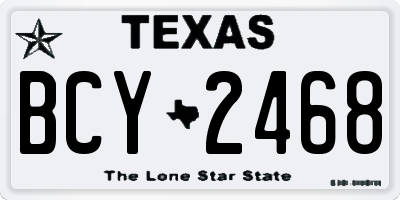 TX license plate BCY2468