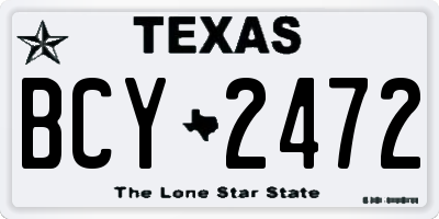 TX license plate BCY2472