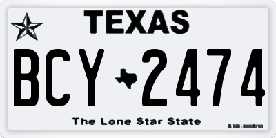 TX license plate BCY2474