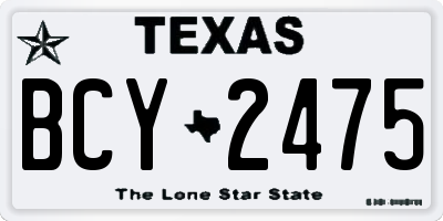 TX license plate BCY2475