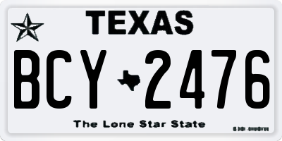TX license plate BCY2476
