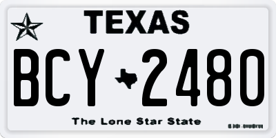 TX license plate BCY2480