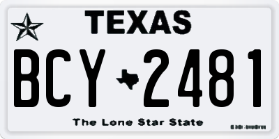 TX license plate BCY2481