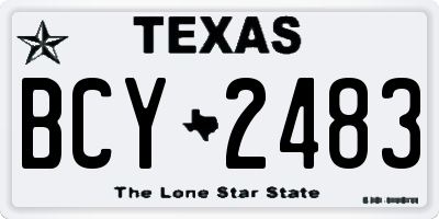 TX license plate BCY2483