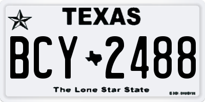 TX license plate BCY2488