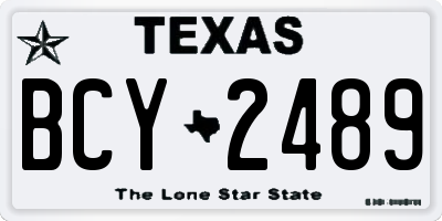 TX license plate BCY2489