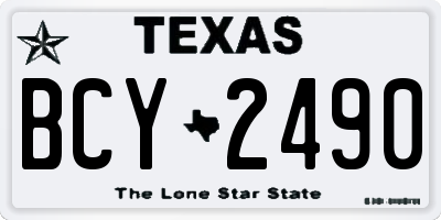 TX license plate BCY2490