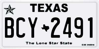TX license plate BCY2491