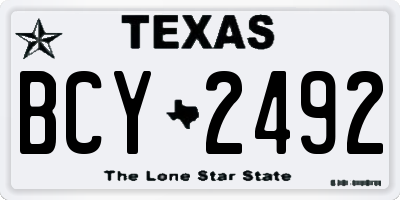TX license plate BCY2492