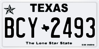 TX license plate BCY2493