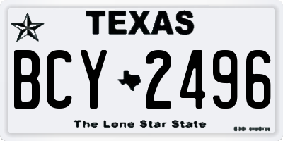 TX license plate BCY2496